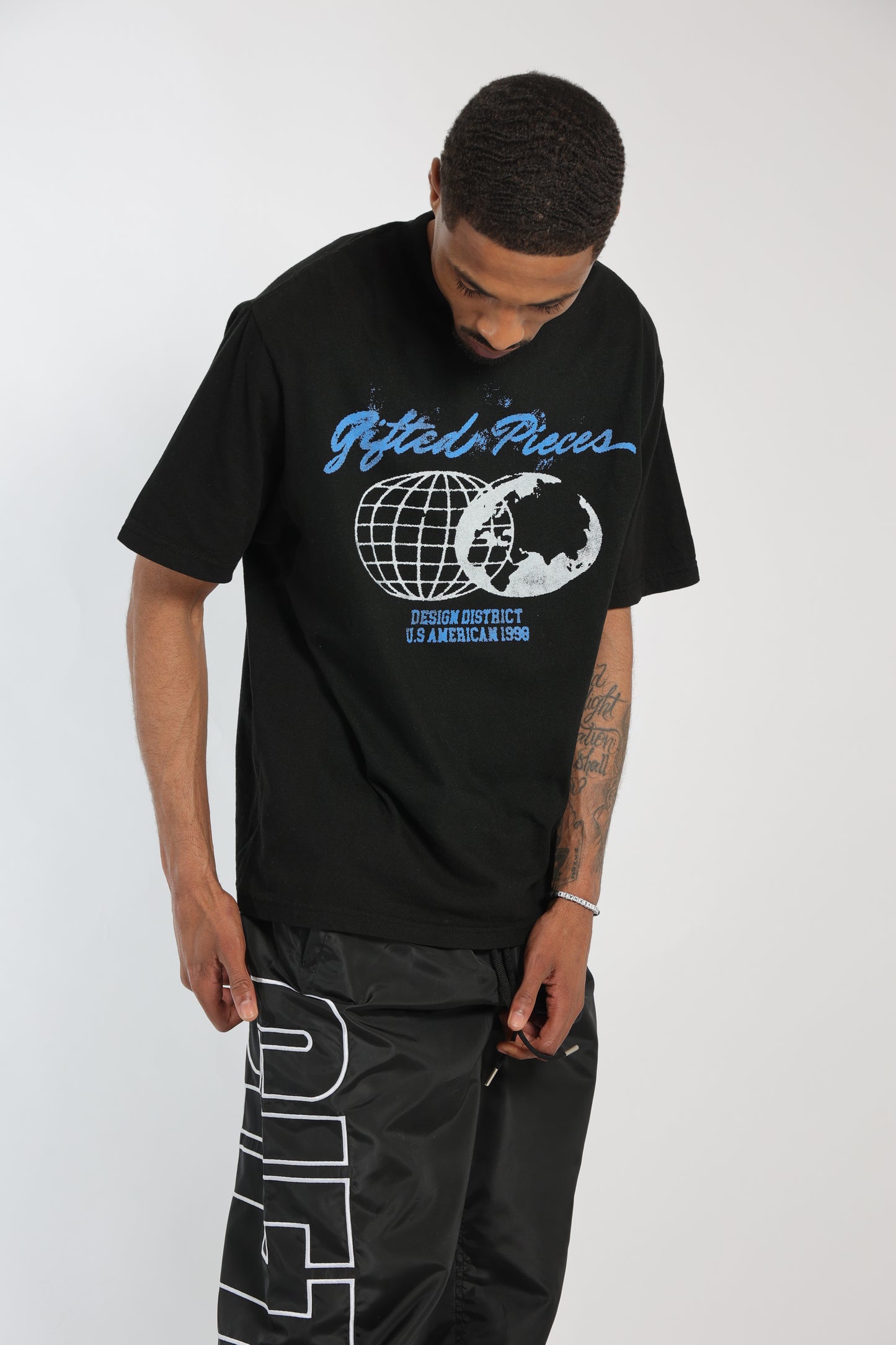 GP Black Nylon Track Pants